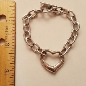 Silver Heart Link Bracelet